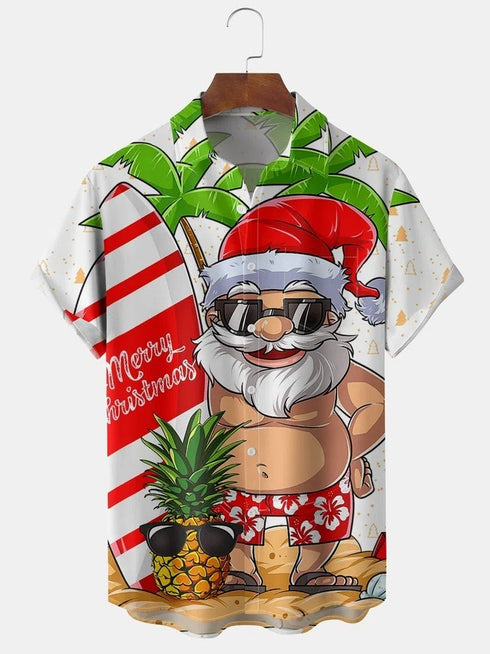 Men's Christmas Funny Graphic Short Sleeve Hawaiian Shirt