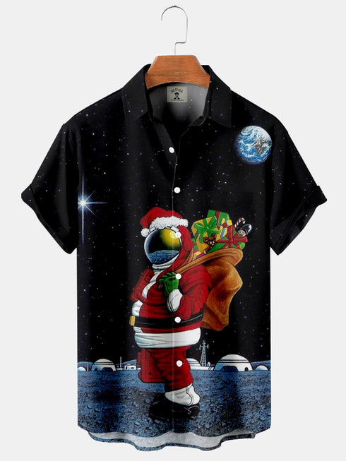 Men's Christmas Funny Graphic Short Sleeve Hawaiian Shirt