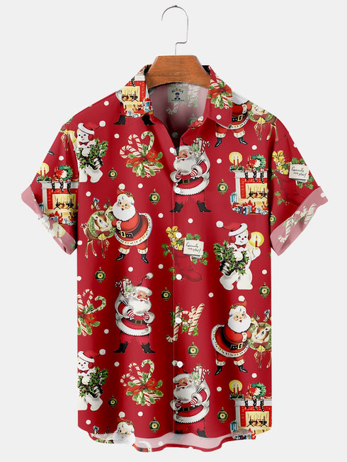 Men's Christmas Funny Graphic Short Sleeve Hawaiian Shirt
