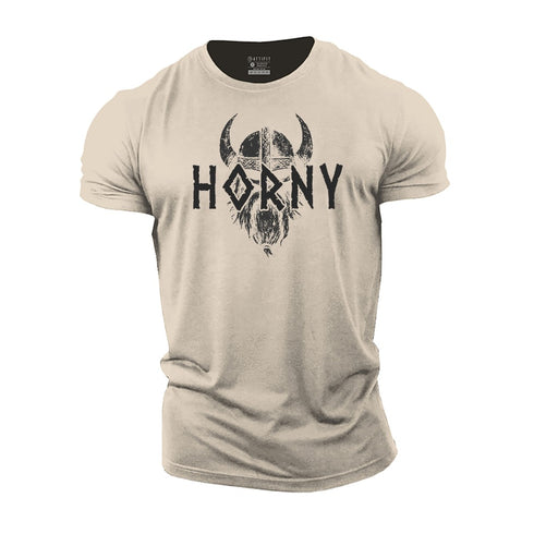 Men's Viking Horny Helmet Cotton T-Shirt