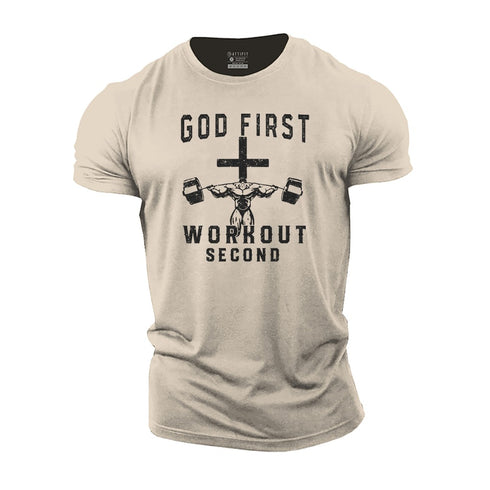 Men's God First Workout Second Cotton T-Shirt