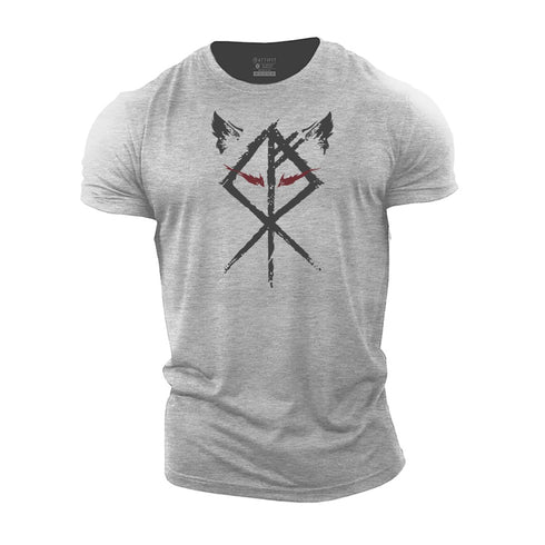Men's Viking Rune Wolf Cotton T-Shirt
