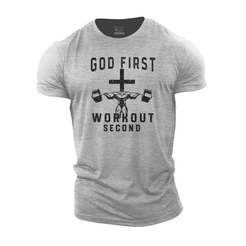 Men's God First Workout Second Cotton T-Shirt