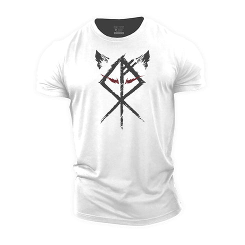 Men's Viking Rune Wolf Cotton T-Shirt