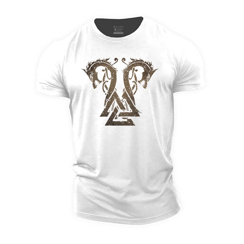 Men's Twin Viking Dragons Cotton T-Shirt