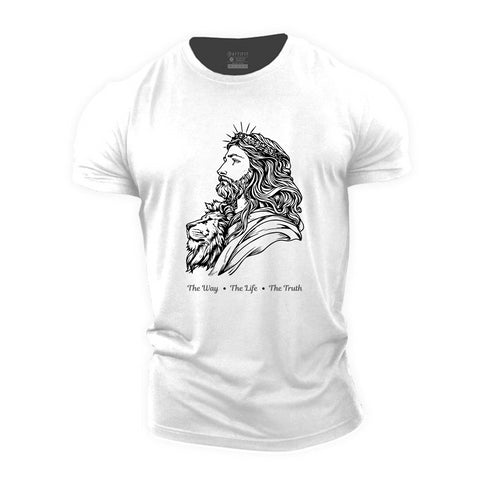 Men's Jesus And Lion Cotton T-Shirt