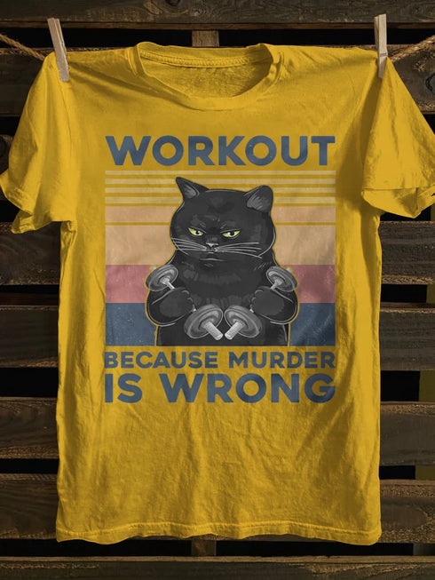 Unisex Because Murder Is Wrong Black Cat T-shirt
