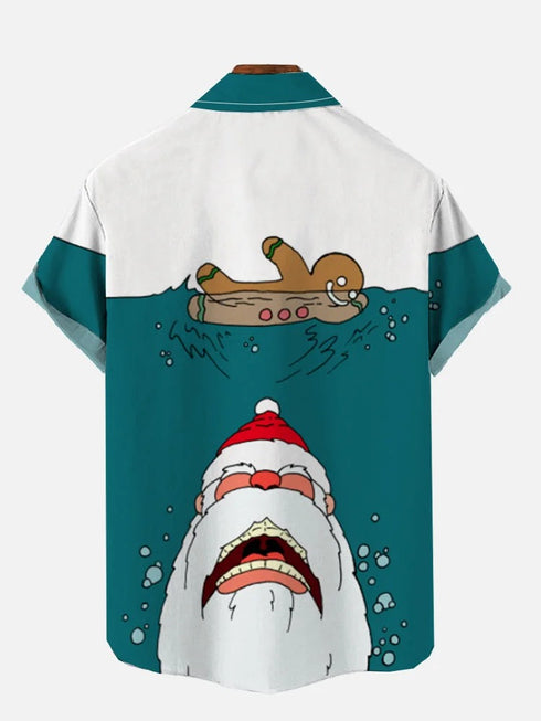 Men's Christmas Funny Graphic Short Sleeve Hawaiian Shirt