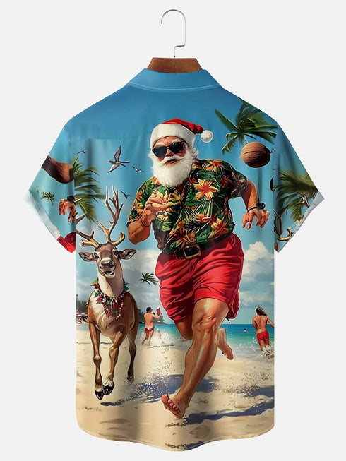 Men's Christmas Funny Graphic Short Sleeve Hawaiian Shirt