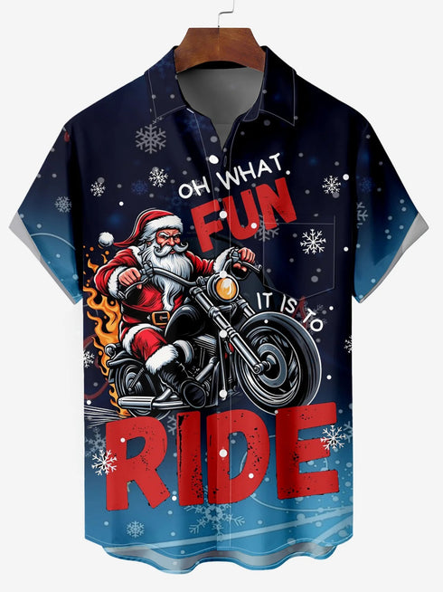 Men's Christmas Funny Graphic Short Sleeve Hawaiian Shirt